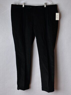 Ralph Lauren Mens 42x30 Black Classic Corduroy Pants Neil Pleat Front NWT